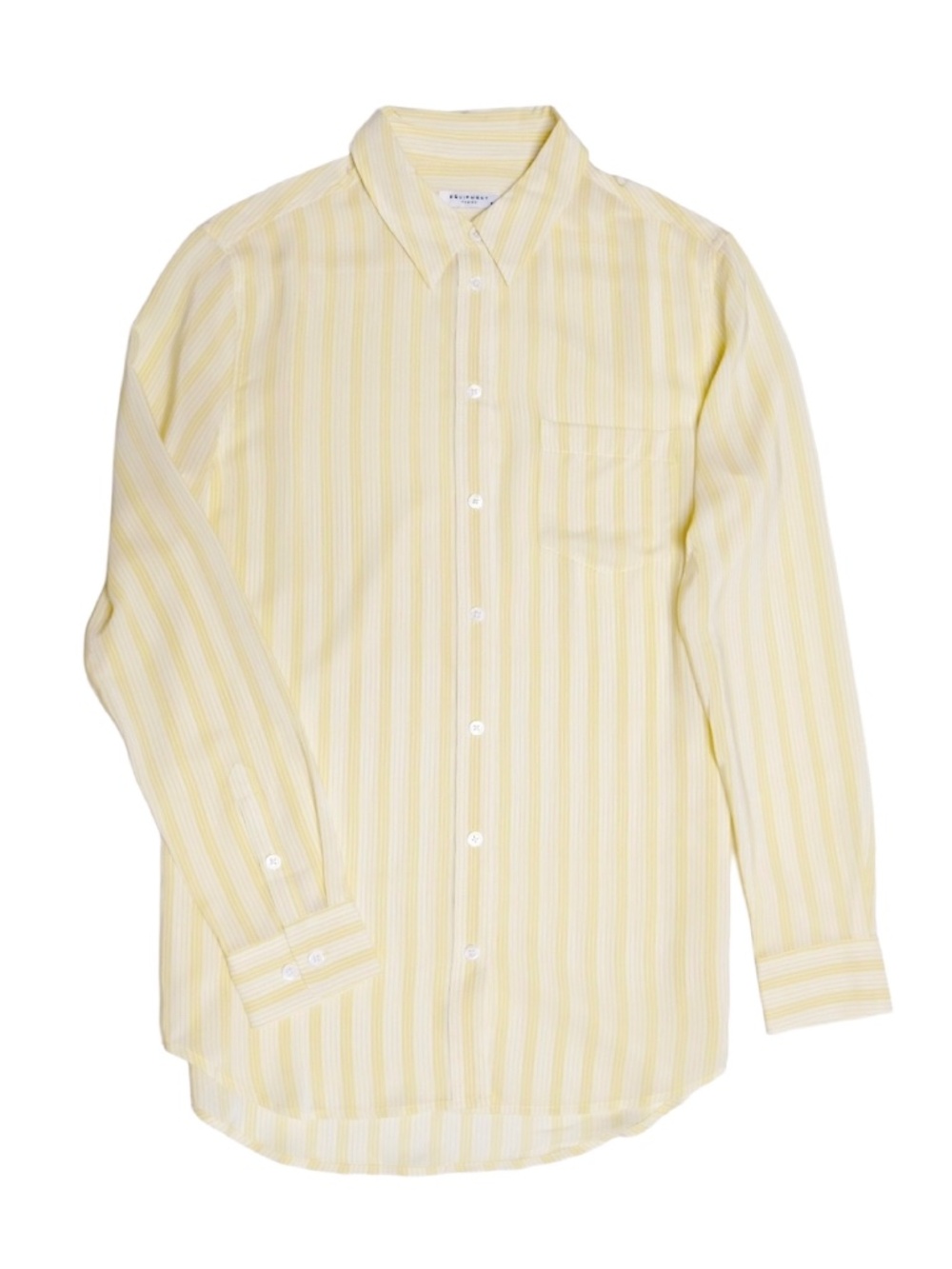 EQUIPMENT Reese Silk Shirt Blouse in Yellow Pinstripe Print Size Small S